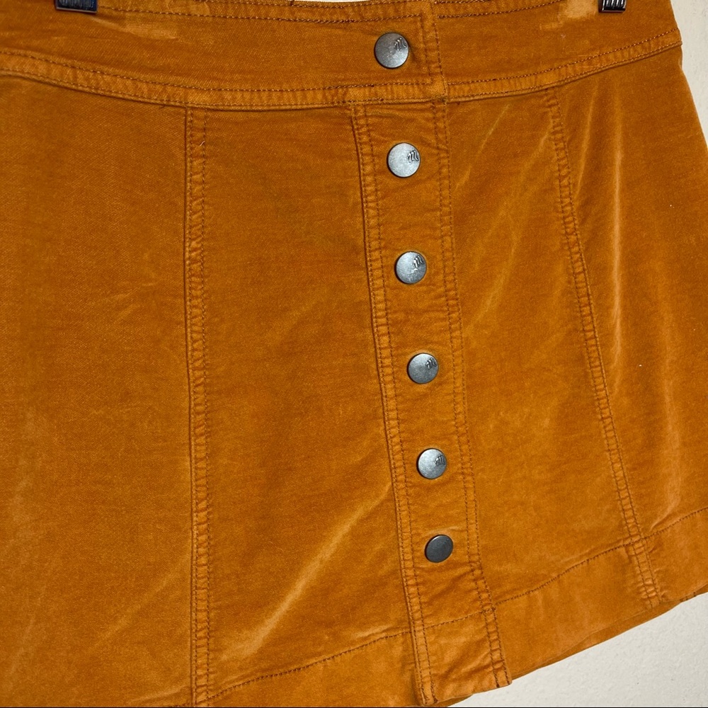 Madewell Velveteen A-Line Button Front Mini Skirt Size 0 - Picture 5 of 7